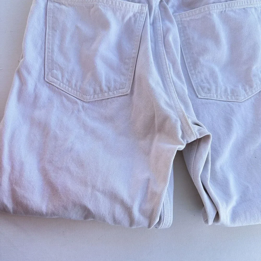 Agolde Womens Size 27 White 90s Pinch Waist in Drum Button Fly Straight Leg Jean - Picture 10 of 12